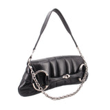 GUCCI HORSEBIT CHAIN SHOULDER BAGS BLACK