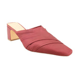 ANTHROPOLOGIE RUCHED MULE HEELS MAROON 10 US