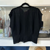 DORINE LIEBERT VINTAGE VELVET MESH SLEEVELESS TOPS BLACK M