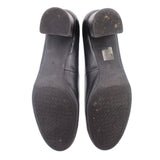 TORY BURCH BLOCK HEEL LEATHER HEELS BLACK 9 US