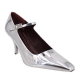 FRANCO SARTO LOLA MARY JANE PUMP HEELS SILVER 10 US