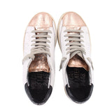 P448 JOHN METALLIC TOE LOW TOP LEATHER SNEAKERS WHITE/BRONZE 9 US
