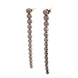 STERLING SILVER & 18K GOLD DIAMOND STATEMENT EARRINGS