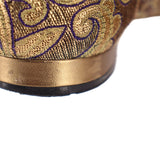MANOLO BLAHNIK BROCADE FLATS GOLD 38 EU | 8 US
