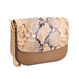 TORY BURCH ROBINSON EXOTIC CONVERTIBLE CROSSBODYS TAN