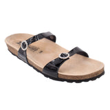 MEPHISTO NORIE LEATHER SANDALS BLACK 8 US