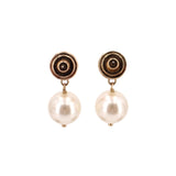 TORY BURCH CRYSTAL PEARL DROP EARRINGS GOLD
