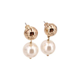 TORY BURCH CRYSTAL PEARL DROP EARRINGS GOLD