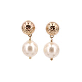 TORY BURCH CRYSTAL PEARL DROP EARRINGS GOLD