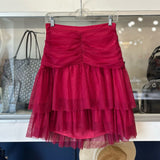 MAEVE TIERED TULLE BALLET SKIRTS RED S | 2