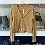 THEORY STRIPED BUTTON UP CARDIGANS BROWN S