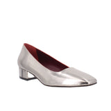 ETIENNE AIGNER CELESTE METALLIC LEATHER HEELS SILVER 6 US