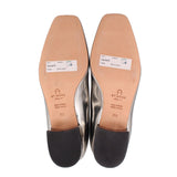 ETIENNE AIGNER CELESTE METALLIC LEATHER HEELS SILVER 6 US