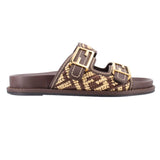 FENDI F BUCKLE SANDALS BROWN 37 EU | 7 US