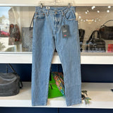 LEVI'S ORIGINAL 501 HIGH RISE STRAIGHT LEG JEANS DENIM BLUE L | 31