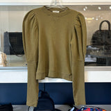 ULLA JOHNSON PUFF SLEEVE TOPS GREEN S
