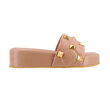 VALENTINO ROMAN ROCKSTUD PLATFORM SLIDE SANDALS NUDE 42 EU | 11 US