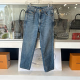 B SIDES HIGH RISE STRAIGHT LEG JEANS DENIM BLUE S | 25