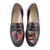 DUKE + DEXTER WILDE BOUQUET PENNY LOAFERS BLACK 4 UK | 6 US