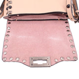 INZI STUDDED LEATHER CROSSBODYS NUDE