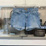 MOTHER DENIM HIGH RISE ROLLED SHORTS BLUE S | 26