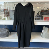 A.W.A.K.E. FITTED ASYMMETRIC COAT WITH DRAPED CLOSURE DRESSES BLACK M \ L