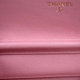 CHANEL CAVIAR WALLET ON A CHAIN CROSSBODYS PINK