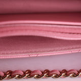 CHANEL CAVIAR WALLET ON A CHAIN CROSSBODYS PINK
