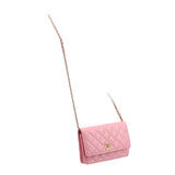 CHANEL CAVIAR WALLET ON A CHAIN CROSSBODYS PINK