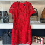 WH/BLK MARKET LACE DRESSES RED S | 6