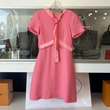 SANDRO ISAURE ROSE SHORT SLEEVE DRESSES PINK 36 | US 4