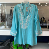 BARBARA G TUNIC TOPS BLUE L