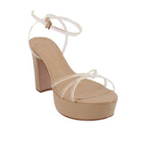 SCHUTZ PLATFORM HEELS NUDE 9 US