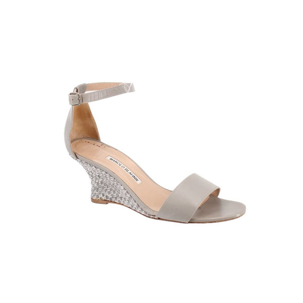 Manolo Blahnik グレー ハイヒール 美品 23cm MANOLO BLAHNIK WOVEN WEDGE HEELS GRAY 40.5 EU | 8.5 US – The