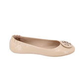 TORY BURCH MINNIE TRAVEL BALLET FLATS CREAM 6 US