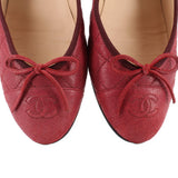 CHANEL CAP TOE FLATS RED 38 EU | 8 US