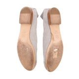 CHANEL INTERLOCKING CC LOGO BALLET FLATS GRAY 38.5 EU | 8 US