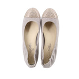 CHANEL INTERLOCKING CC LOGO BALLET FLATS GRAY 38.5 EU | 8 US
