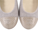 CHANEL INTERLOCKING CC LOGO BALLET FLATS GRAY 38.5 EU | 8 US