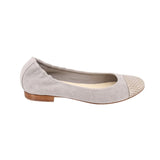 CHANEL INTERLOCKING CC LOGO BALLET FLATS GRAY 38.5 EU | 8 US