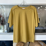 REBECCA T SHORT SLEEVE TEE WITH SMOCKING TOPS DIJON S
