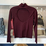 FREE PEOPLE MOCK NECK TOPS BURGUNDY XS/S
