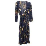 REFORMATION FLORAL DRESSES NAVY XS