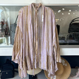 FREE PEOPLE SASHA TIE DIE KIMONO CARDIGANS LILAC XS/S