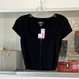 MAEVE SWEATER ZIP CROPPED TOPS BLACK XS