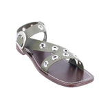 J CREW GROMMET CROSS-STRAP SANDALS GREEN 8 US