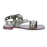 J CREW GROMMET CROSS-STRAP SANDALS GREEN 8 US