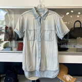 MADEWELL CHAMBRAY SHORT SLEEVE TOPS BLUE S