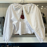 BURU CROPPED PUFF SLEEVE TOPS WHITE M