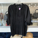 CURRENTAIR TIE FRONT SHORT SLEEVE BLOUSE TOPS BLACK M